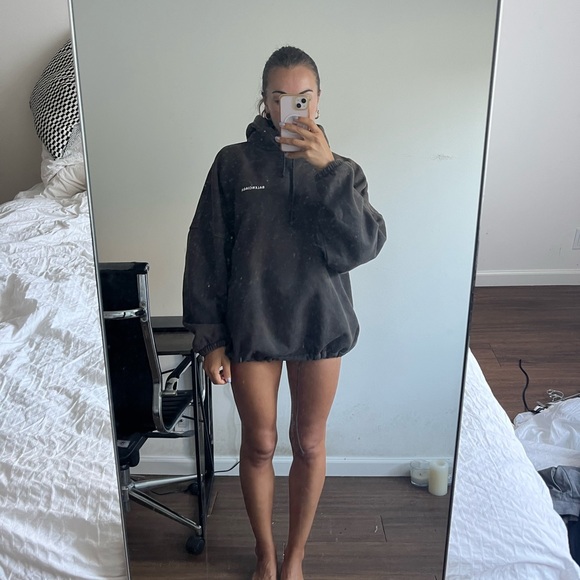 BALENCIAGA  Logo-embroidered cotton-jersey hoody - Picture 6 of 8